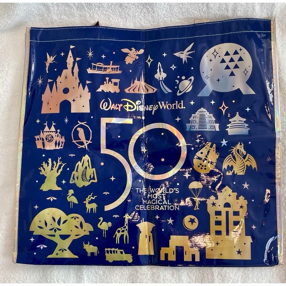 Huge Lot Walt Disney World 50th Anniversary Reusable Bag WDW Gift Tote RARE - Picture 10 of 12